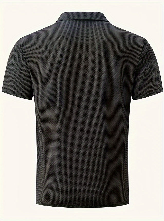 2025 Men’s High-End Mesh Ice Silk Polo Shirt – Solid Color Short Sleeve with Collar