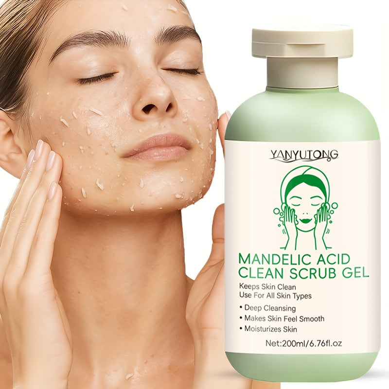 200ml Deep Cleansing Exfoliating Gel, With Mandelic Acid - Aloe Vera And Rose Extract, Long-lasting Moisturizing To Clean Pores, Exfoliating Gel For Face And Body, Suitable For Daily Use
