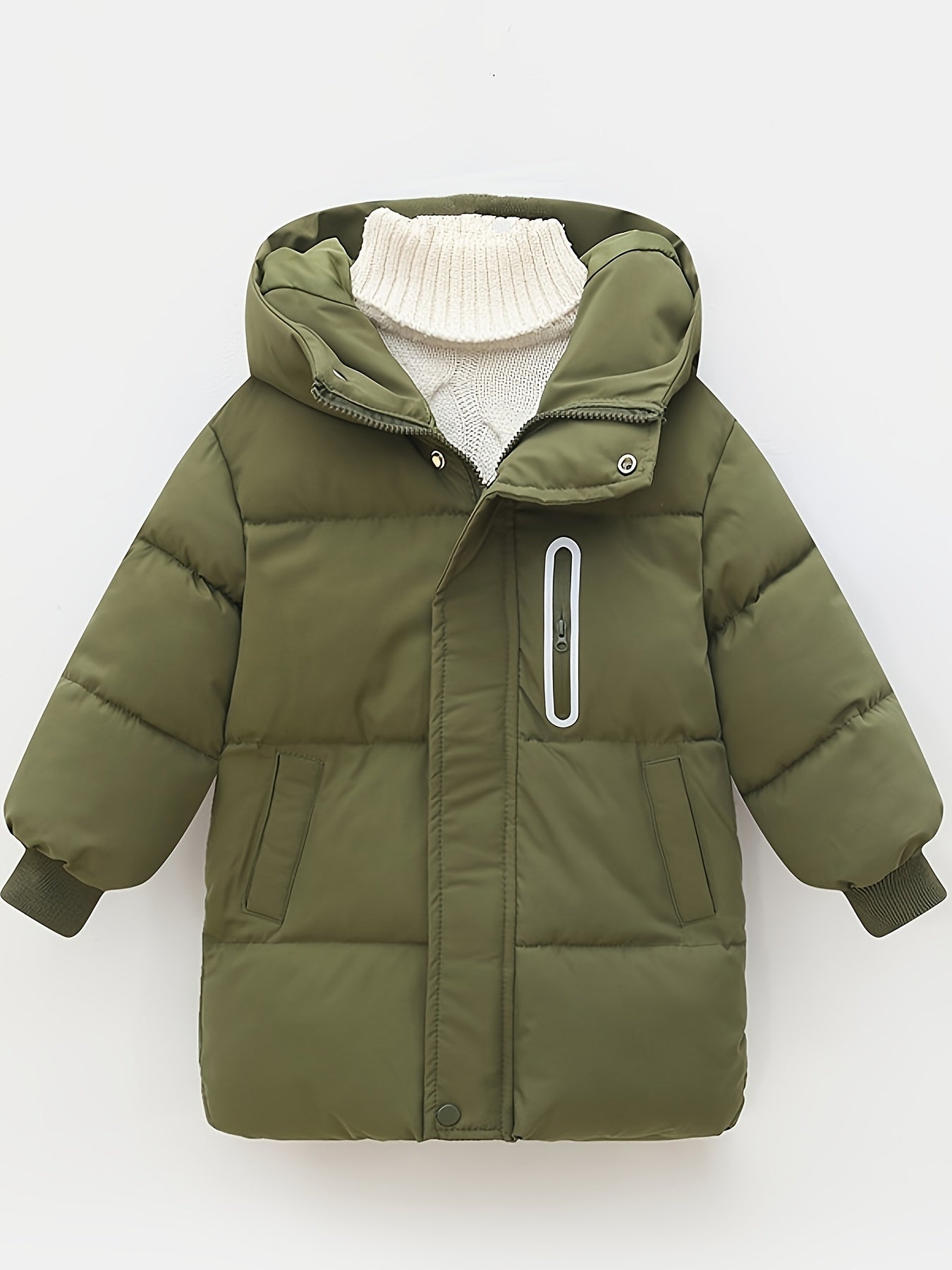 Youngsters' WarmthMax Hooded Parka Jacket - Ultra-Thick, Windproof, and Water-Resistant Winter Coat with Multiple Pockets for Boys and Girls, Machine Washable, and Perfect for Outdoor Play