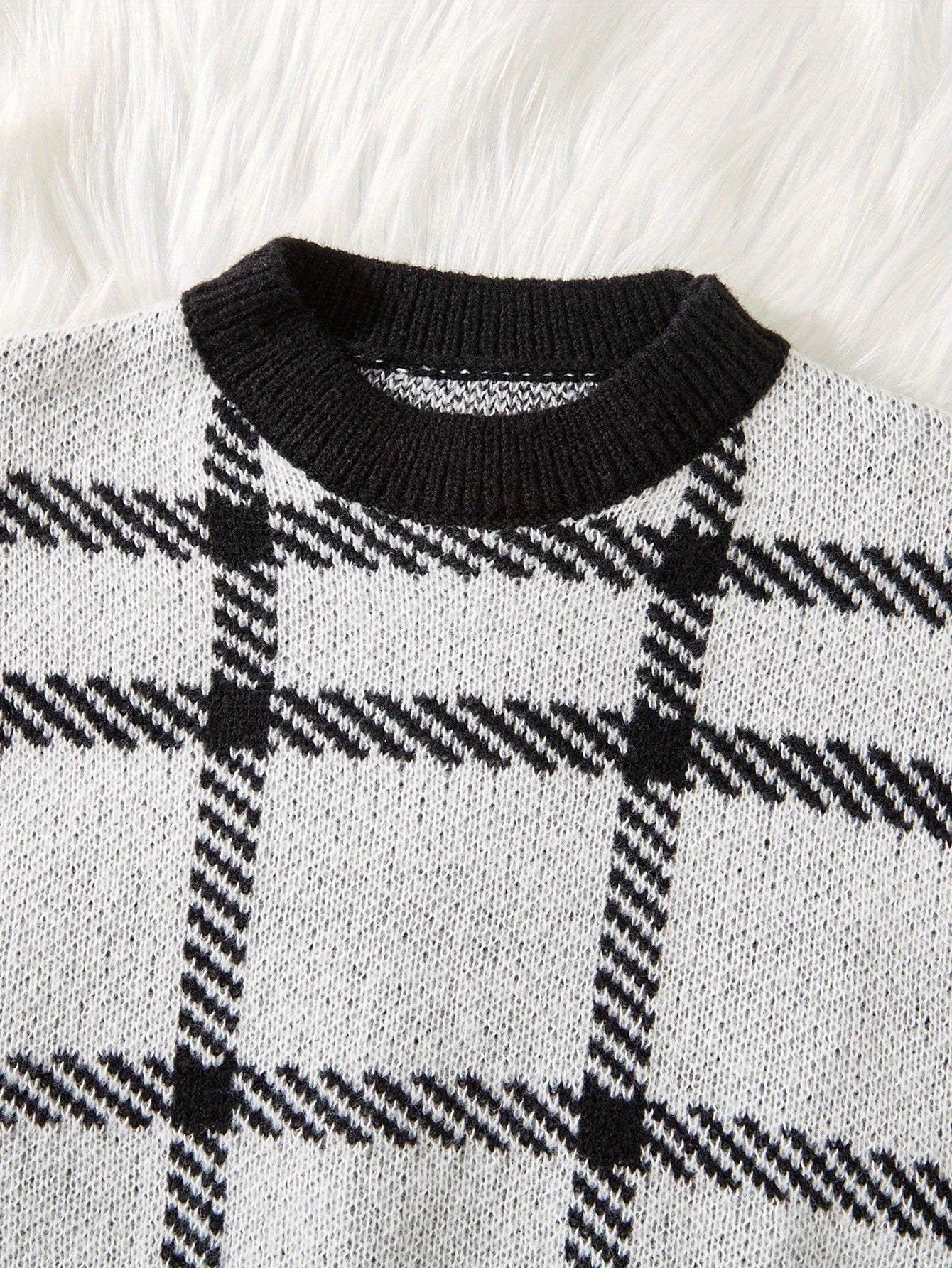 2pcs Girls’ Plaid Knit Sweater & Skirt Set – Cozy Fall/Winter Casual Outfit