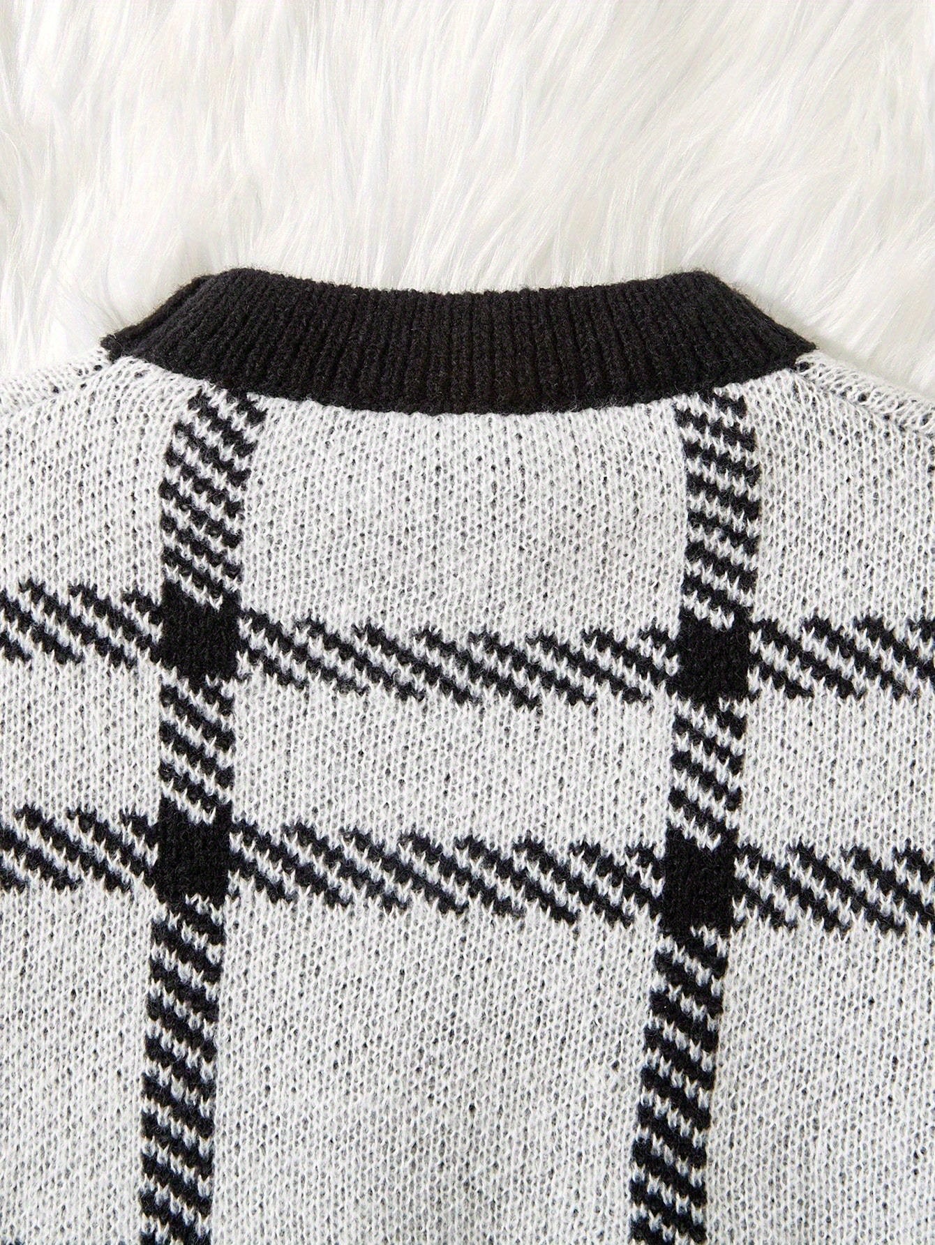 2pcs Girls’ Plaid Knit Sweater & Skirt Set – Cozy Fall/Winter Casual Outfit