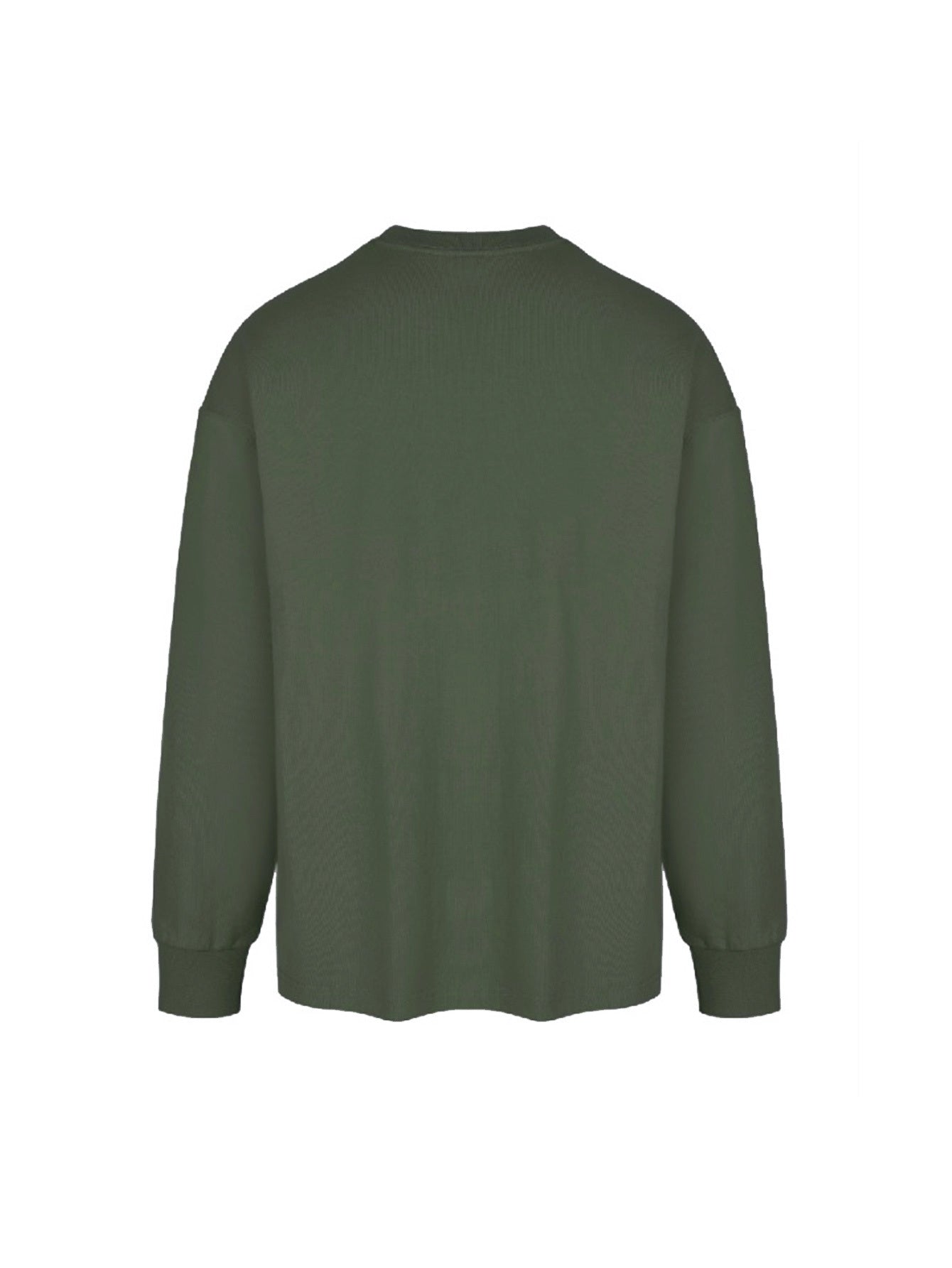 Men's Autumn/Winter Long Sleeve "Never Give Up" Letter Print Round Neck T-Shirt - Cotton Knit, Solid Color, Ribbed Hem, Adult Size