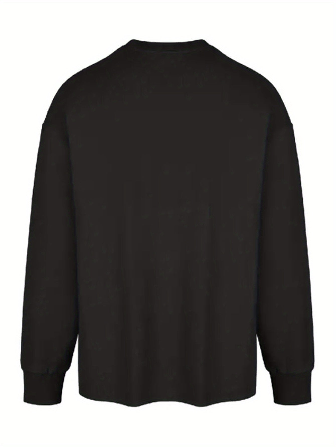 Long Sleeve Men's Crewneck T-shirt - Comfortable Fabric, Bright Graphic Print Design, Classic Fashion