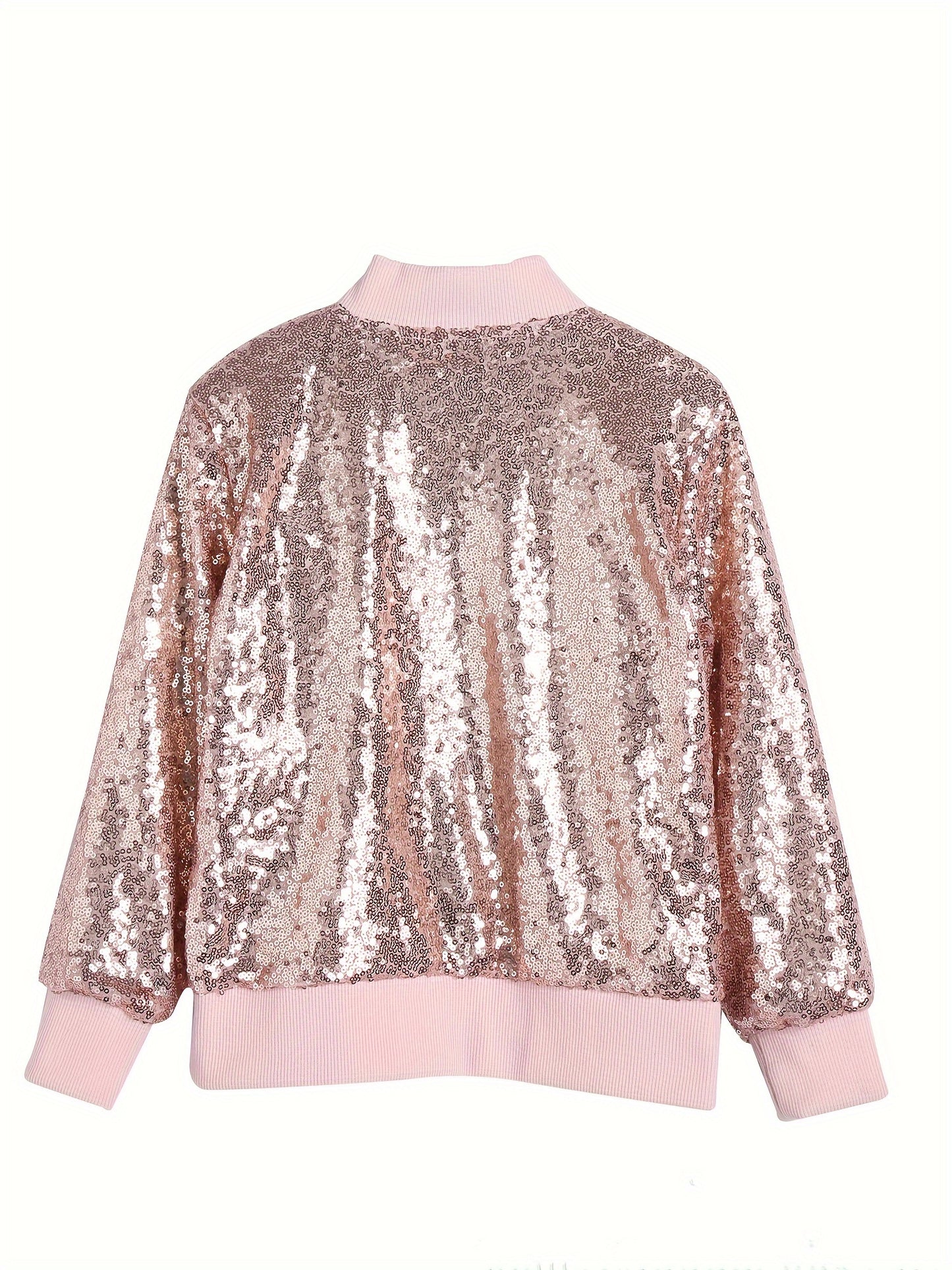 Children's Baseball Jacket, Children's Glitter Jacket, Energetic Girl Sequin Jacket