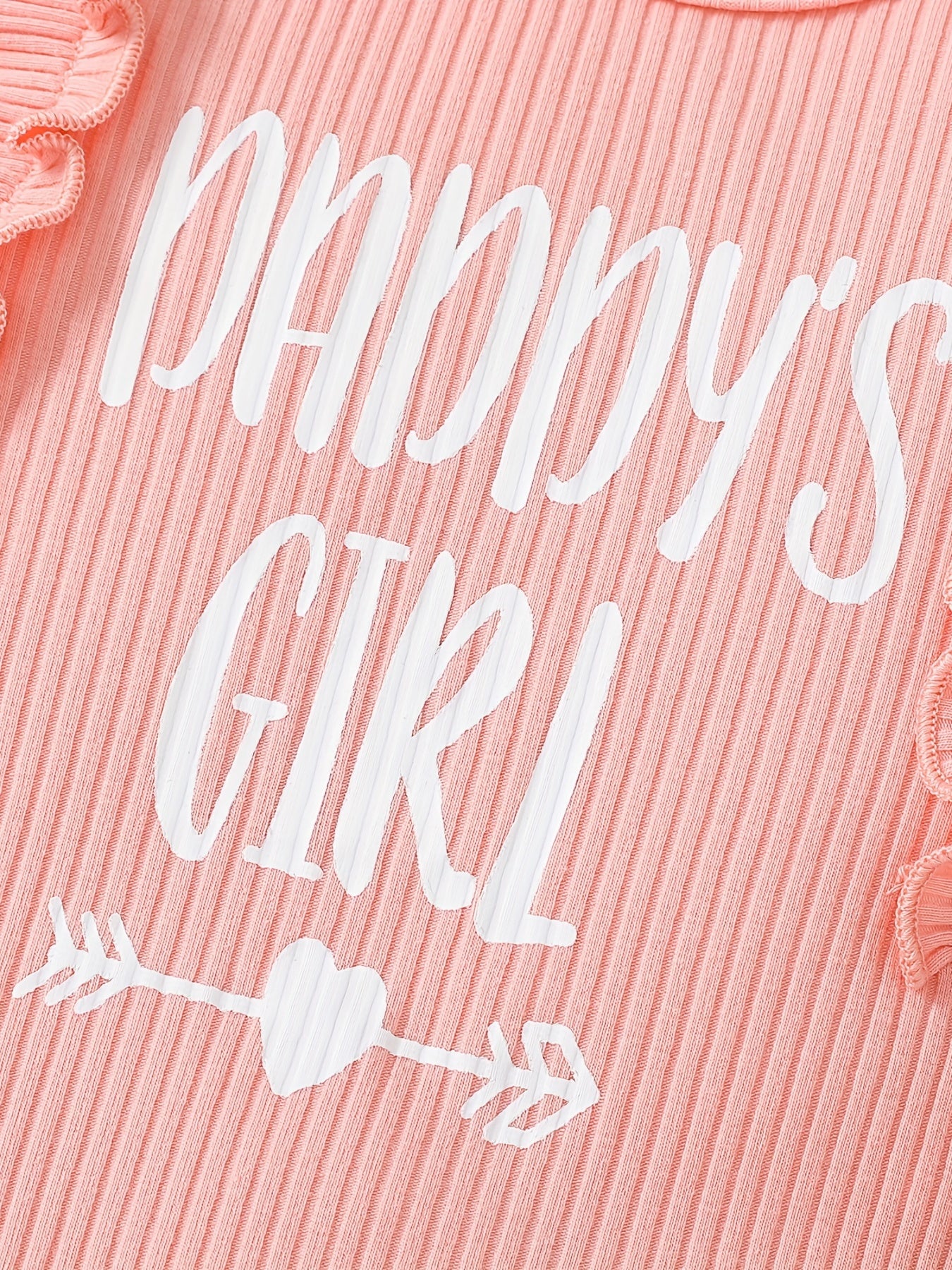 3pcs Baby Girls’ "Daddy's Girl" Ruffle Sleeve Onesie, Floral Shorts & Headband – Summer Outdoor Set