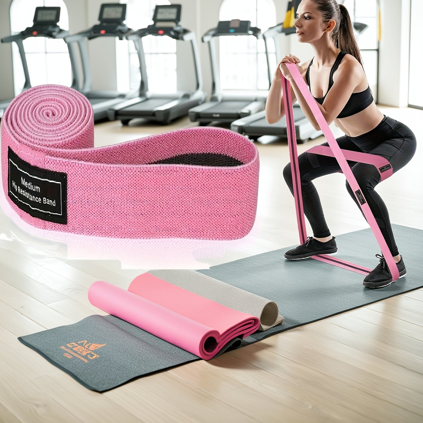 3PCS Fabric Resistance Loop Bands – Medium Set for Legs, Thighs & Glutes (Yoga, Pilates, Home Workout)