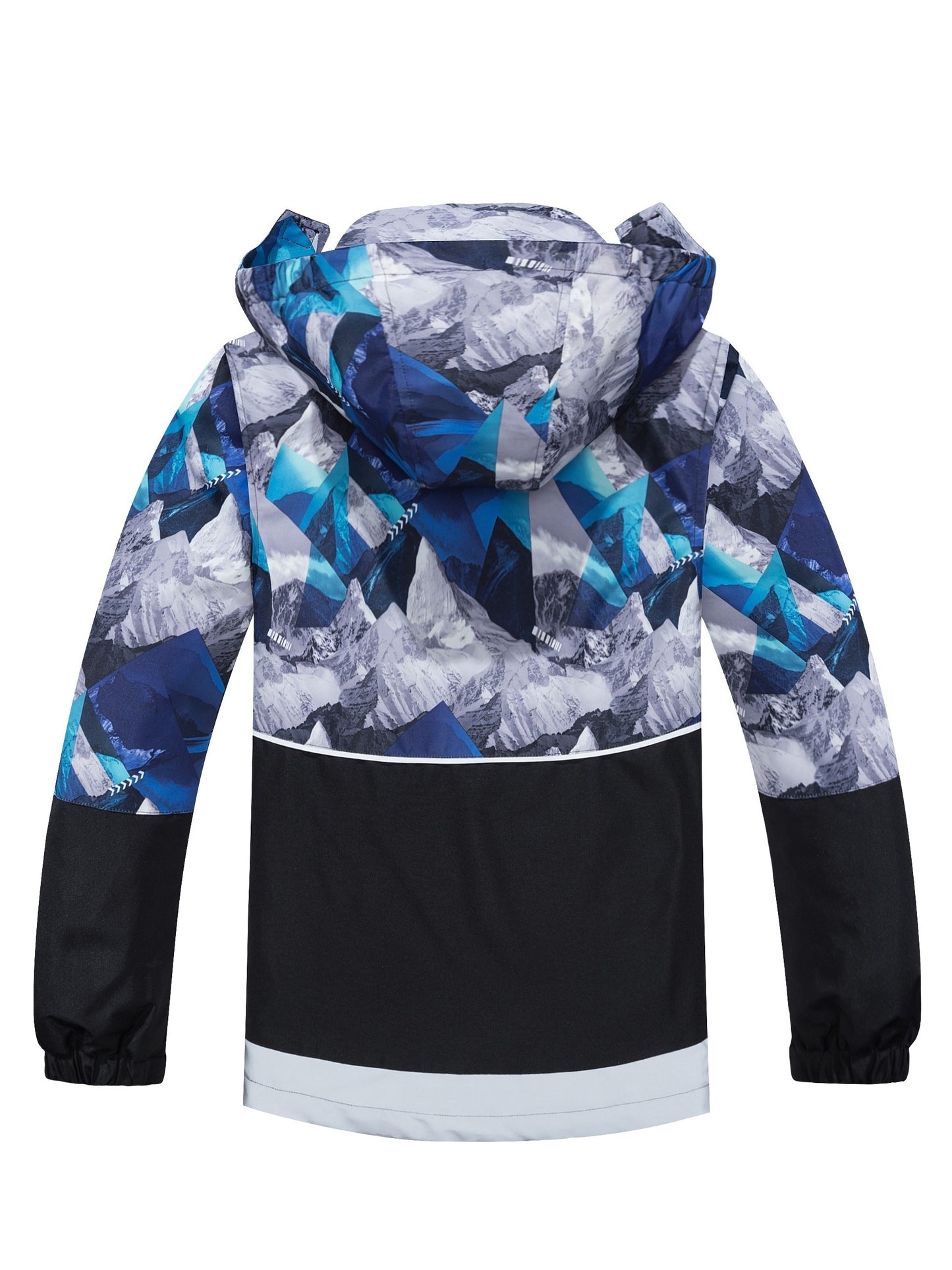 Boys Camouflage Splicing Rain Jacket For Kids Waterproof Coat With Removable Hood Lightweight Hooded Fleece Lined Raincoats Windbreakers