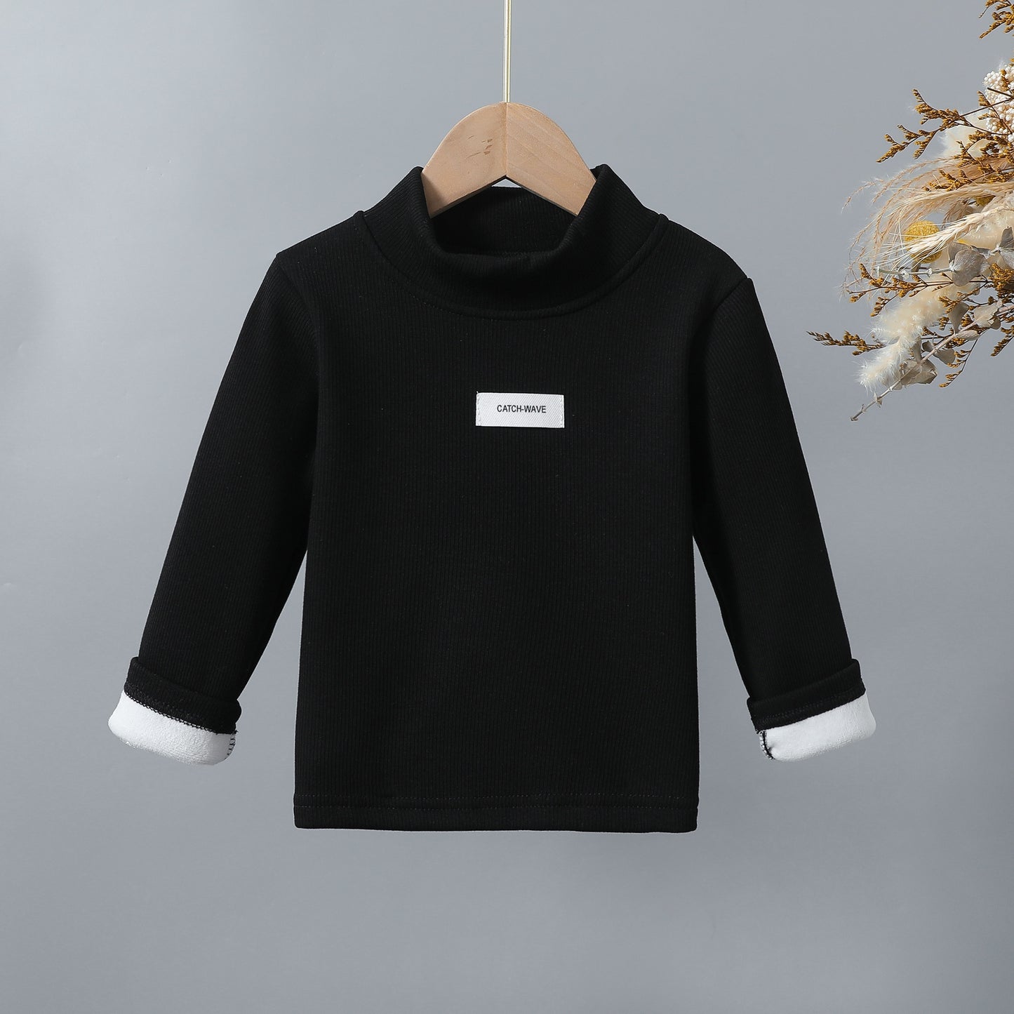 Thick Fleece Lined Long Sleeve T-shirt Pullover Tops for Girls and Boys - Versatile and Cozy Winter Wear