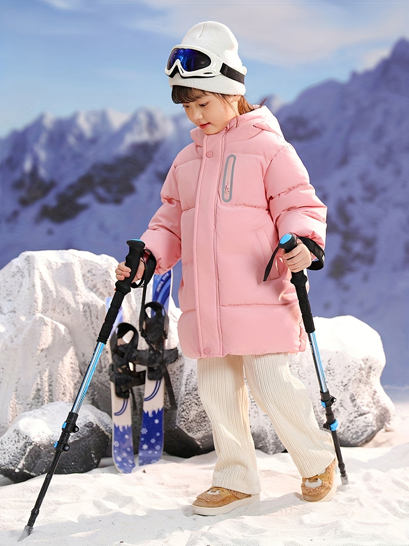 Youngsters' WarmthMax Hooded Parka Jacket - Ultra-Thick, Windproof, and Water-Resistant Winter Coat with Multiple Pockets for Boys and Girls, Machine Washable, and Perfect for Outdoor Play