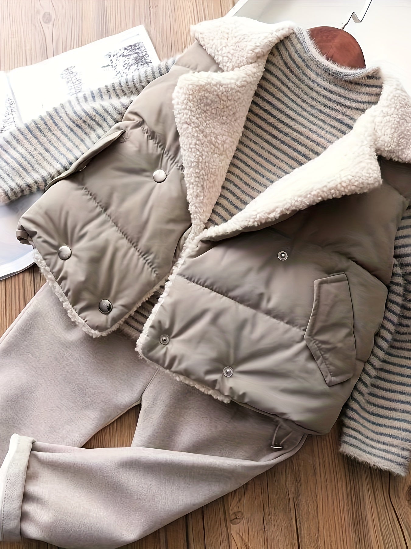 Girls Thermal Pullover Cozy Stretch Stripe Long Sleeve Mock Neck Layer Knit Top For Fall/Winter/ Spring