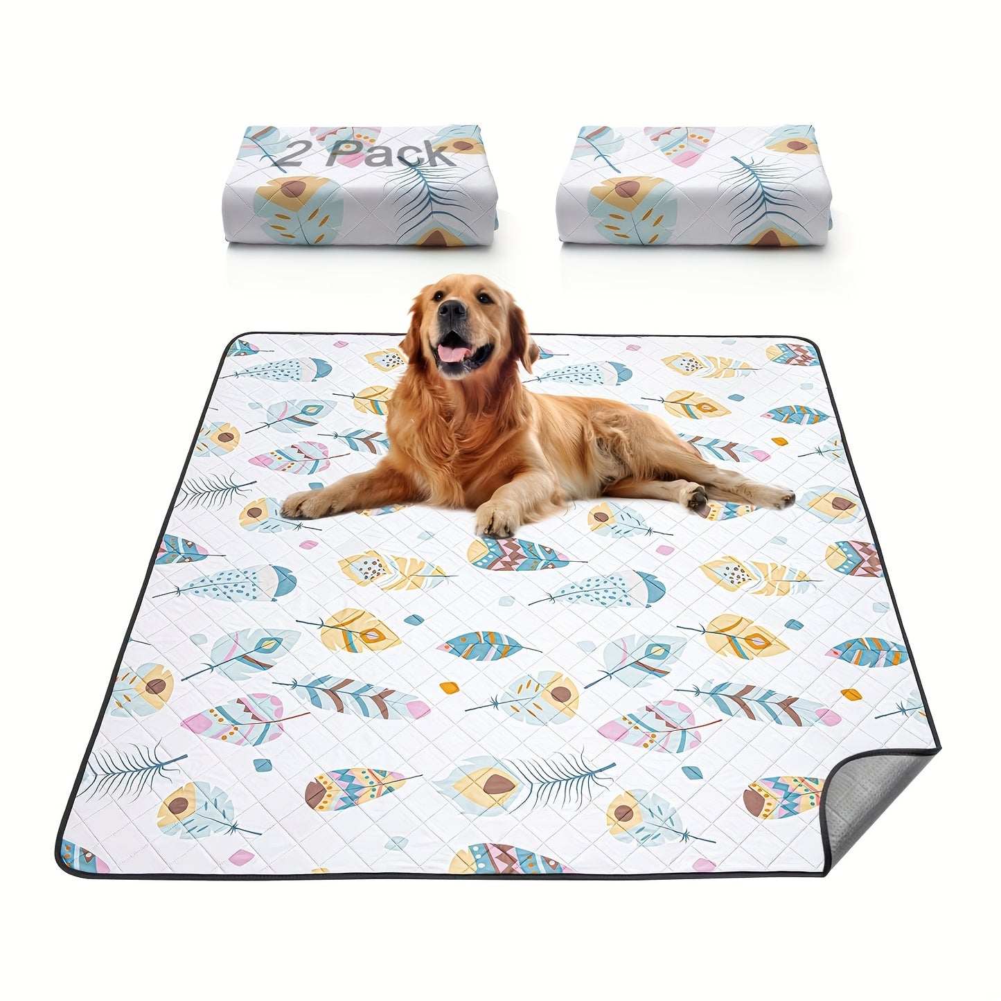 2 Pack Washable Pee Pads For Dogs, Ultra-Absorbent And Leak-Proof Whelping Pads, Non-Slip Reusable Puppy Pads, Waterproof Puppy Training Pads For Playpen, Crate, Housebreak, Bed, Pet Supplies, Dog Stuff, Machine Washable/Hand