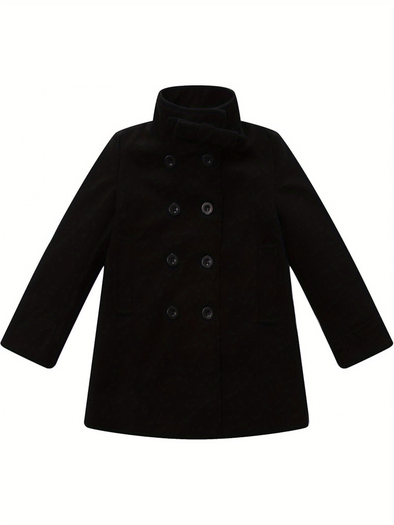 Bisous Girls’ Double-Breasted Trench Coat – Elegant Winter Jacket for Kids