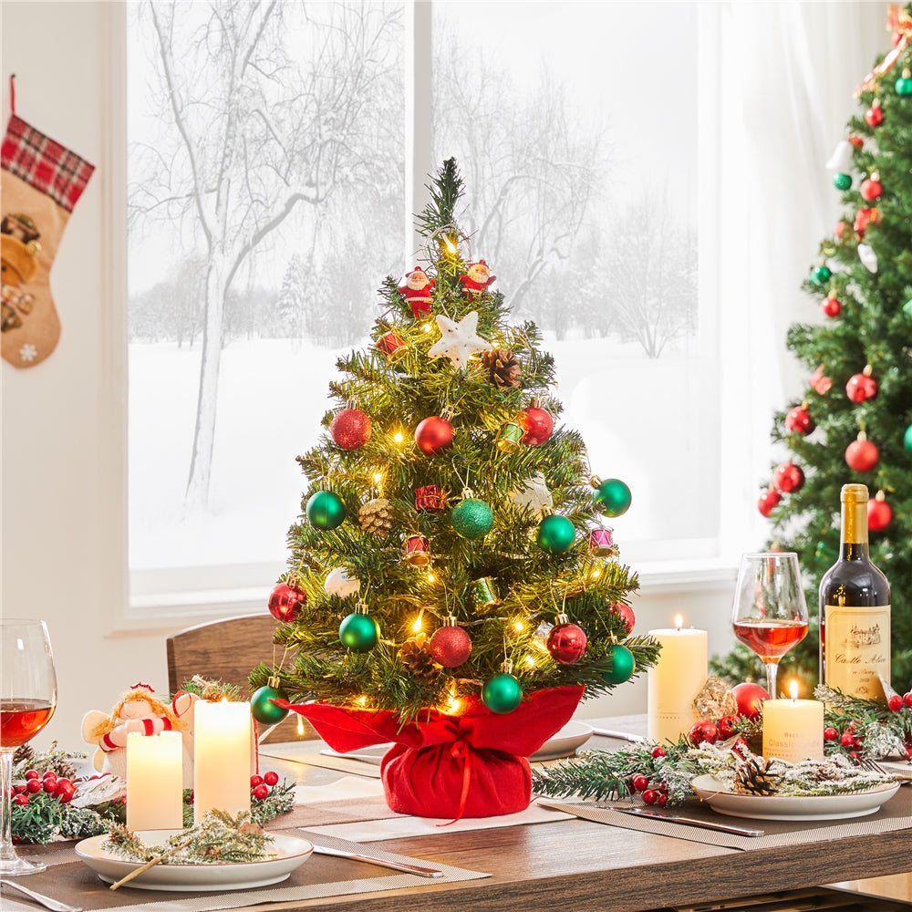 Costoffs 2ft/3ft Christmas Tree, Artificial Small Christmas Tree with PVC Branch Tips, Green Xmas Tree for Home, Office Decoration