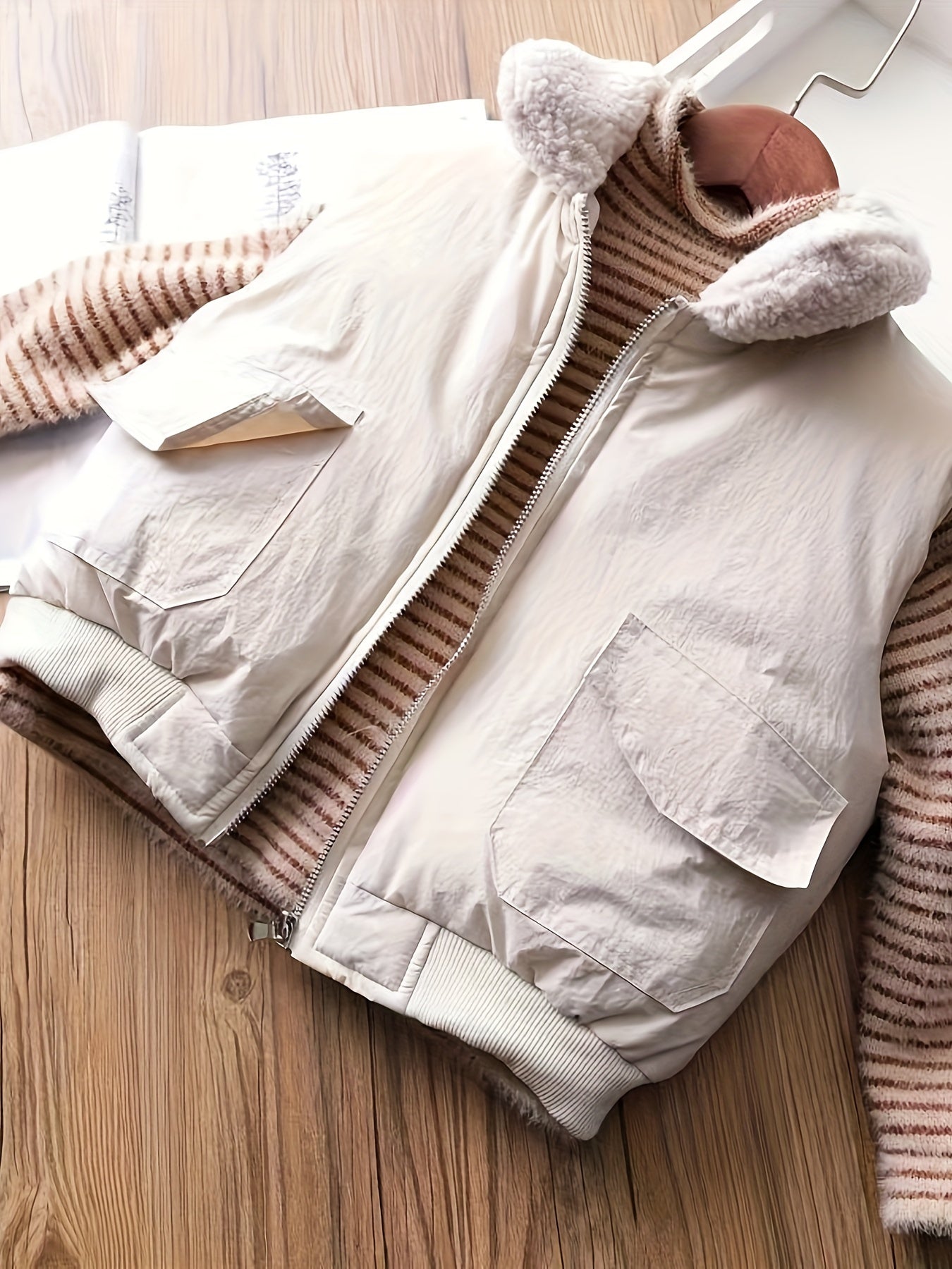 Girls Thermal Pullover Cozy Stretch Stripe Long Sleeve Mock Neck Layer Knit Top For Fall/Winter/ Spring