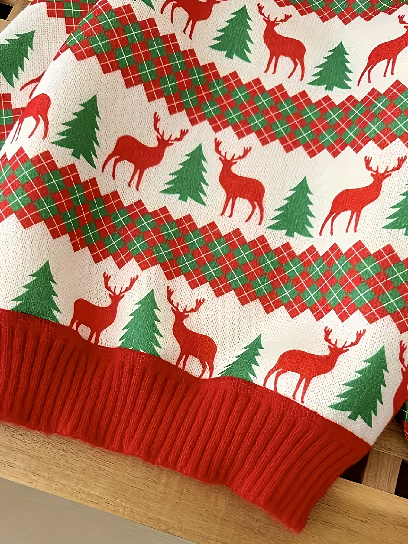 2024 Cozy Youngsters' Christmas Cartoon Sweater - Thick, Stretchy Polyester Blend Pullover for Boys & Girls, Perfect for Fall/Winter Parties