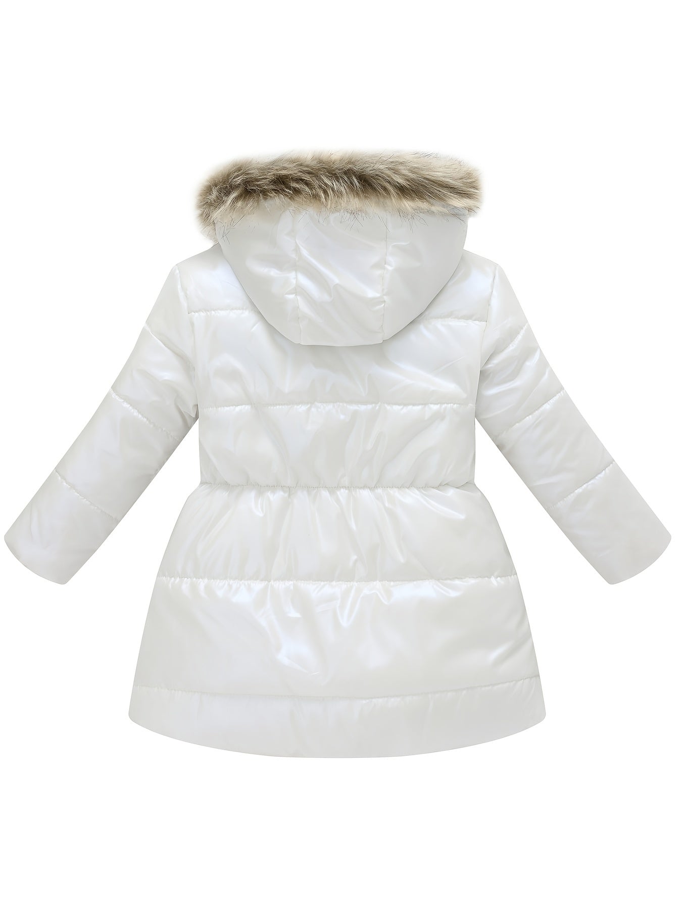 Thickened Down Alternative Girls Dressy Cute Hooded Jacket, Padded Thermal Outwear For Winter