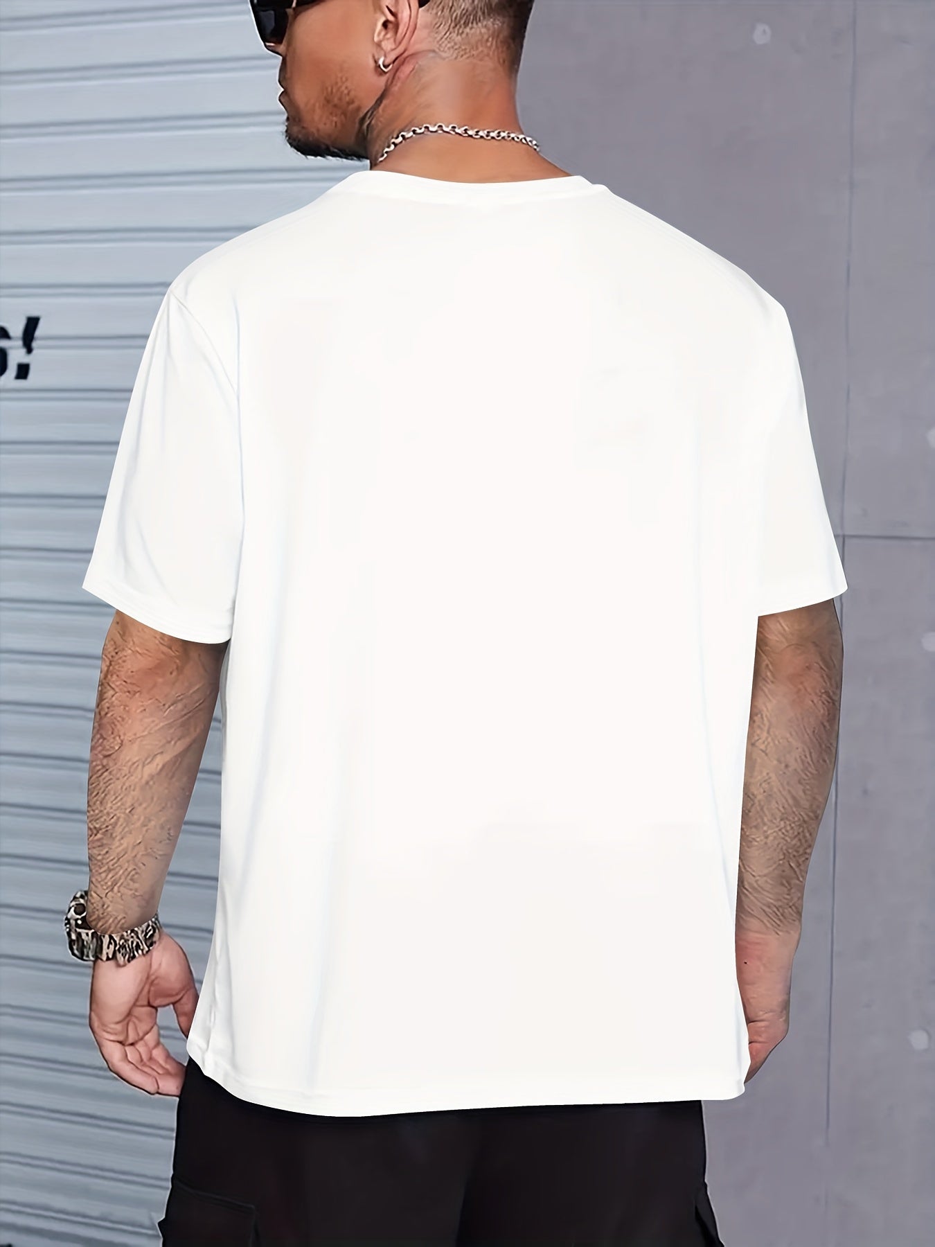 Casual Short Sleeve Cotton Blend Men's Dog Print T-shirt, Crew Neck Tee For Outdoor