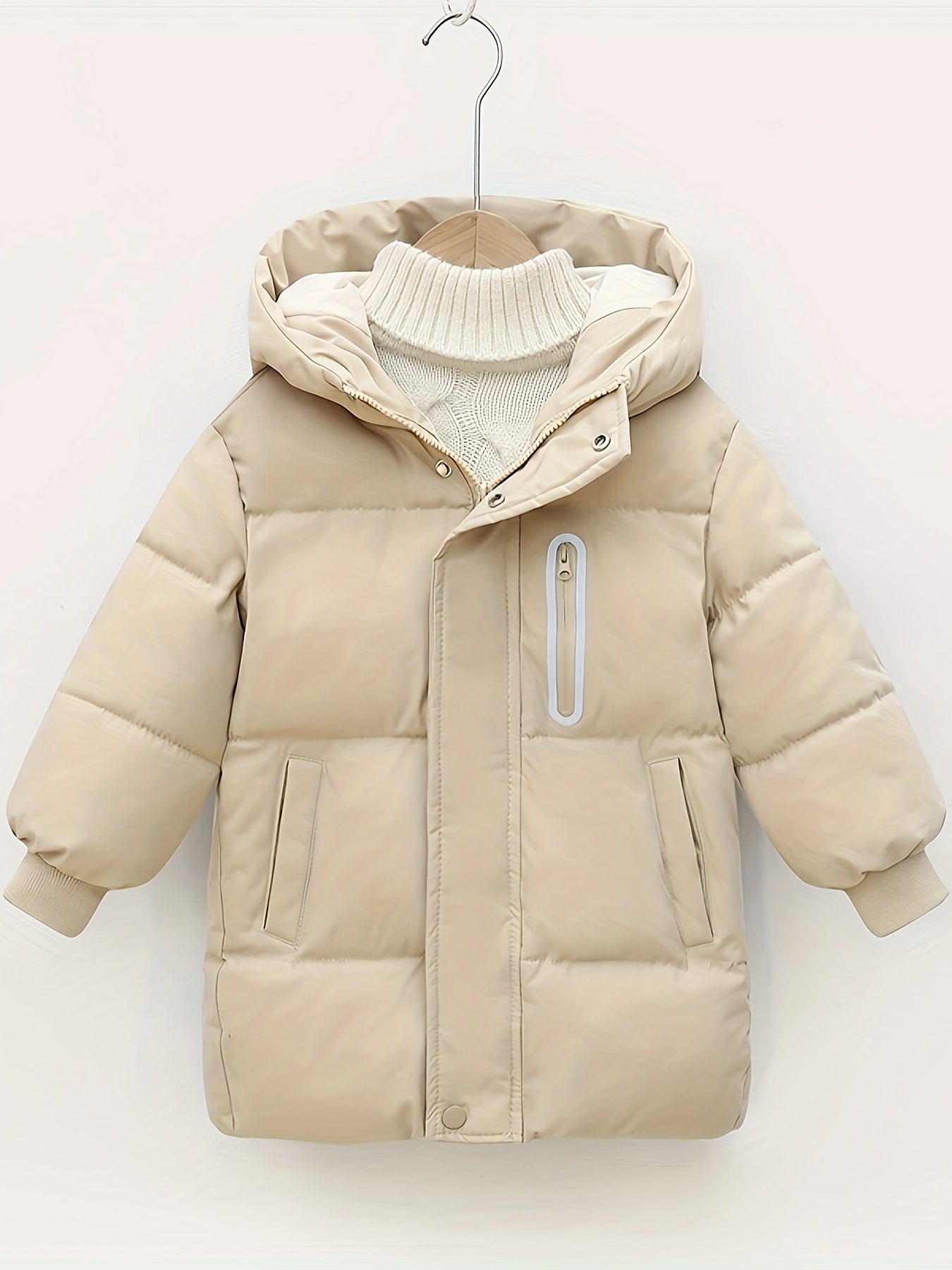 Youngsters' WarmthMax Hooded Parka Jacket - Ultra-Thick, Windproof, and Water-Resistant Winter Coat with Multiple Pockets for Boys and Girls, Machine Washable, and Perfect for Outdoor Play