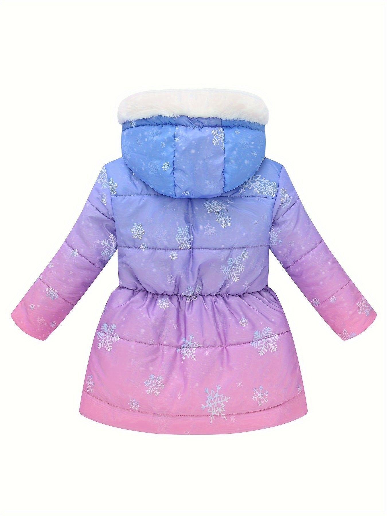 JOMAKE Girls' Cozy Fleece-Lined Hooded Jacket with Floral Print - Long Sleeve, Zip-Up Winter Outerwear for Youngsters