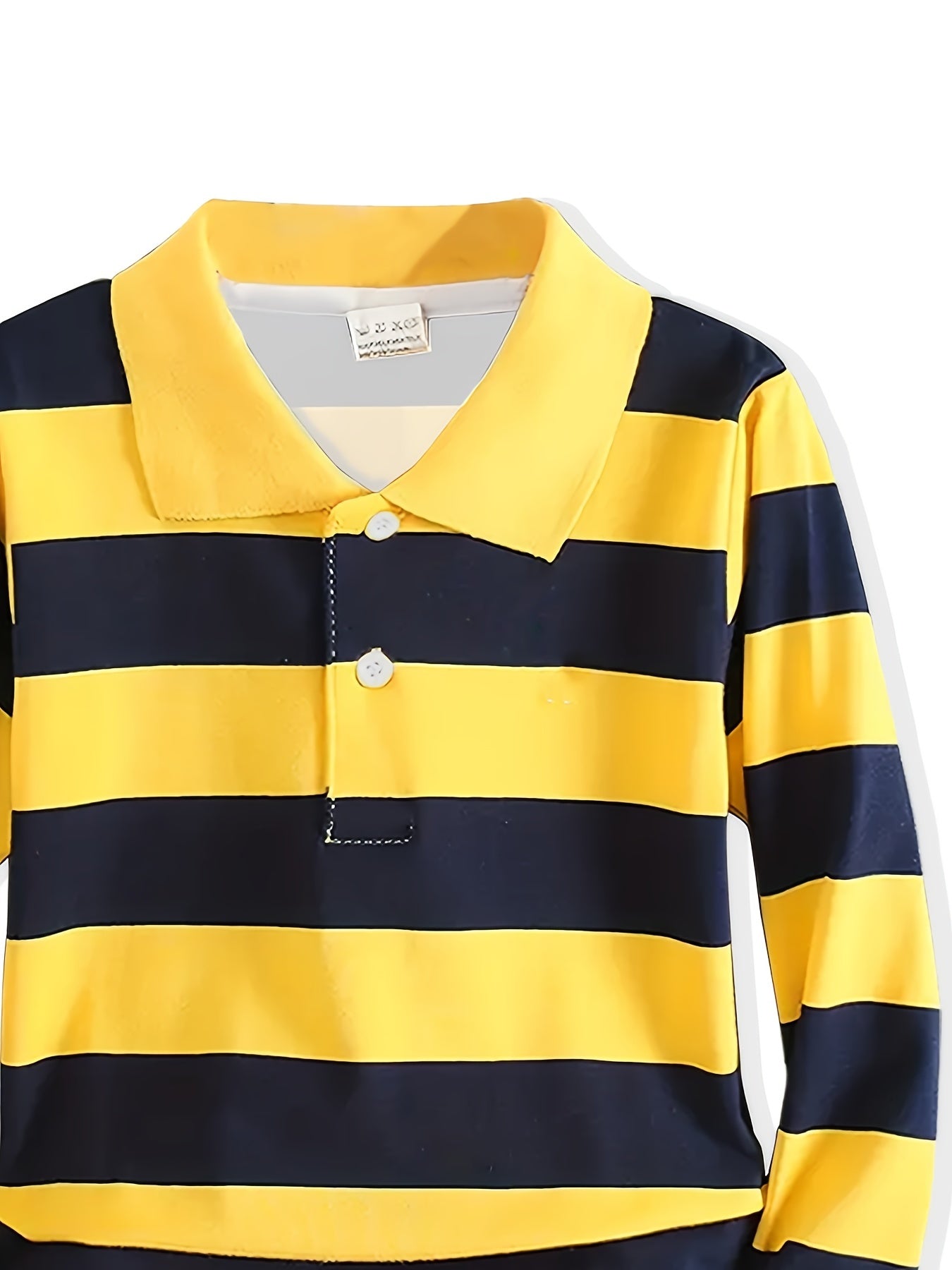 4pcs Boys’ Multi-Color Striped Long Sleeve Lapel T-Shirts – Stylish & Comfortable Summer Tops