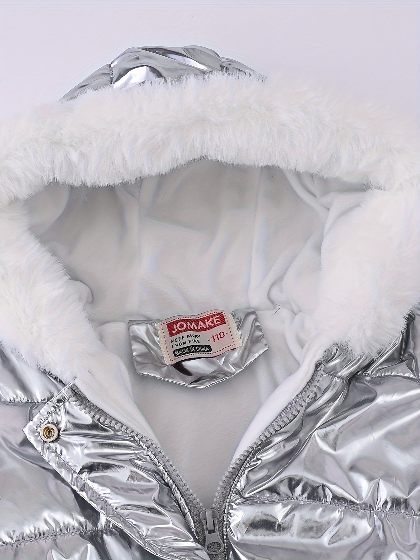 For Girls Thermal Fleece Lined Hooded Elegant Tie Dye/Solid Color Preppy Down Alternative Jacket for Winter/Fall