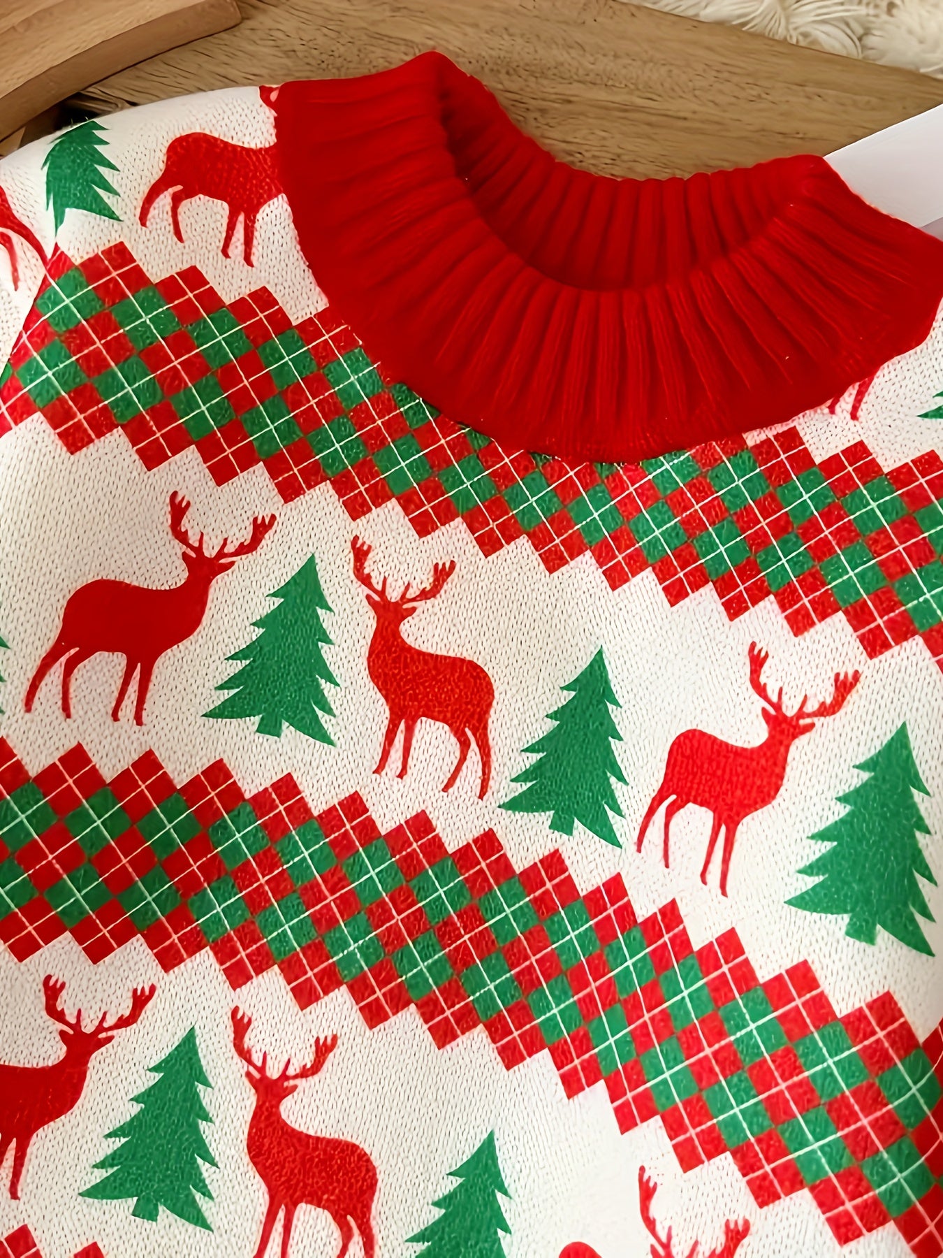 2024 Cozy Youngsters' Christmas Cartoon Sweater - Thick, Stretchy Polyester Blend Pullover for Boys & Girls, Perfect for Fall/Winter Parties