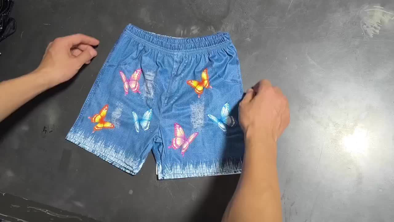 3pcs Girls’ Cartoon & Butterflies Print Shorts – Color Block Design, Regular Fit, Machine Washable