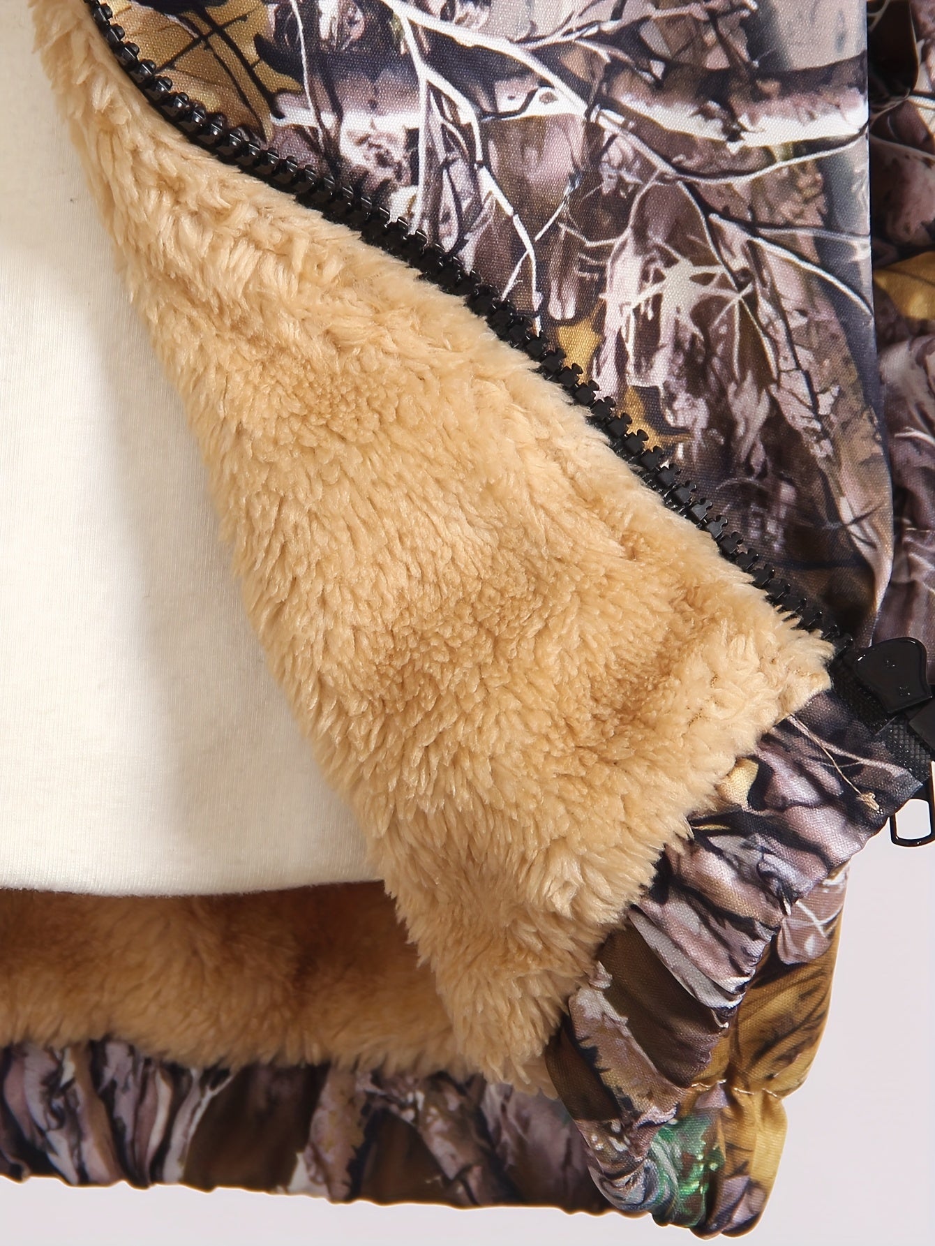 Boy'S Camouflage Hoodie - Polyester Blend, Casual Style, Long Sleeves, Zip Closure, Regular Fit