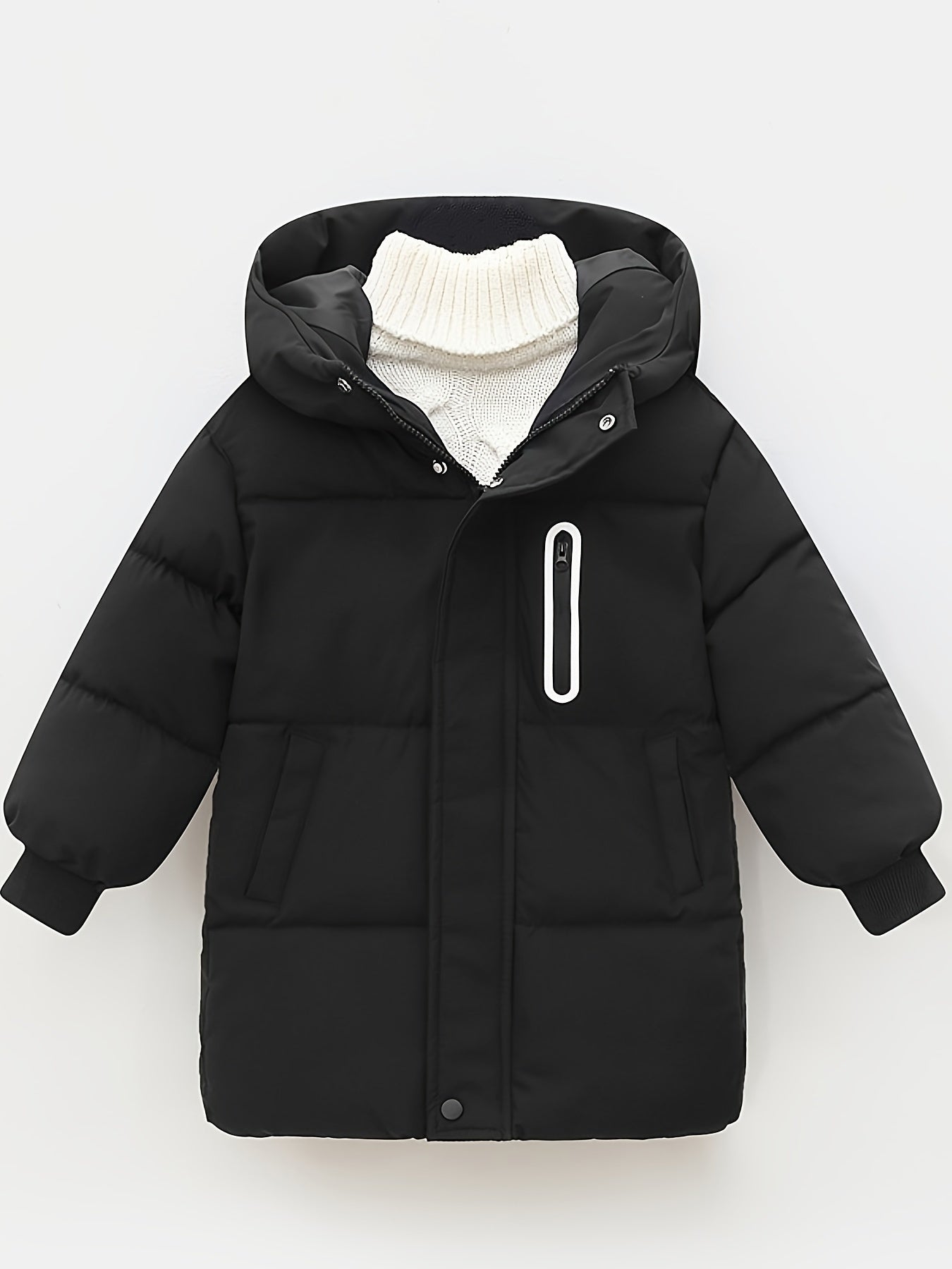 Youngsters' WarmthMax Hooded Parka Jacket - Ultra-Thick, Windproof, and Water-Resistant Winter Coat with Multiple Pockets for Boys and Girls, Machine Washable, and Perfect for Outdoor Play