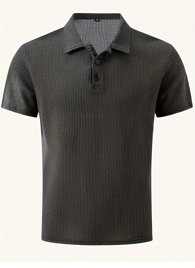 2025 Men’s High-End Mesh Ice Silk Polo Shirt – Solid Color Short Sleeve with Collar