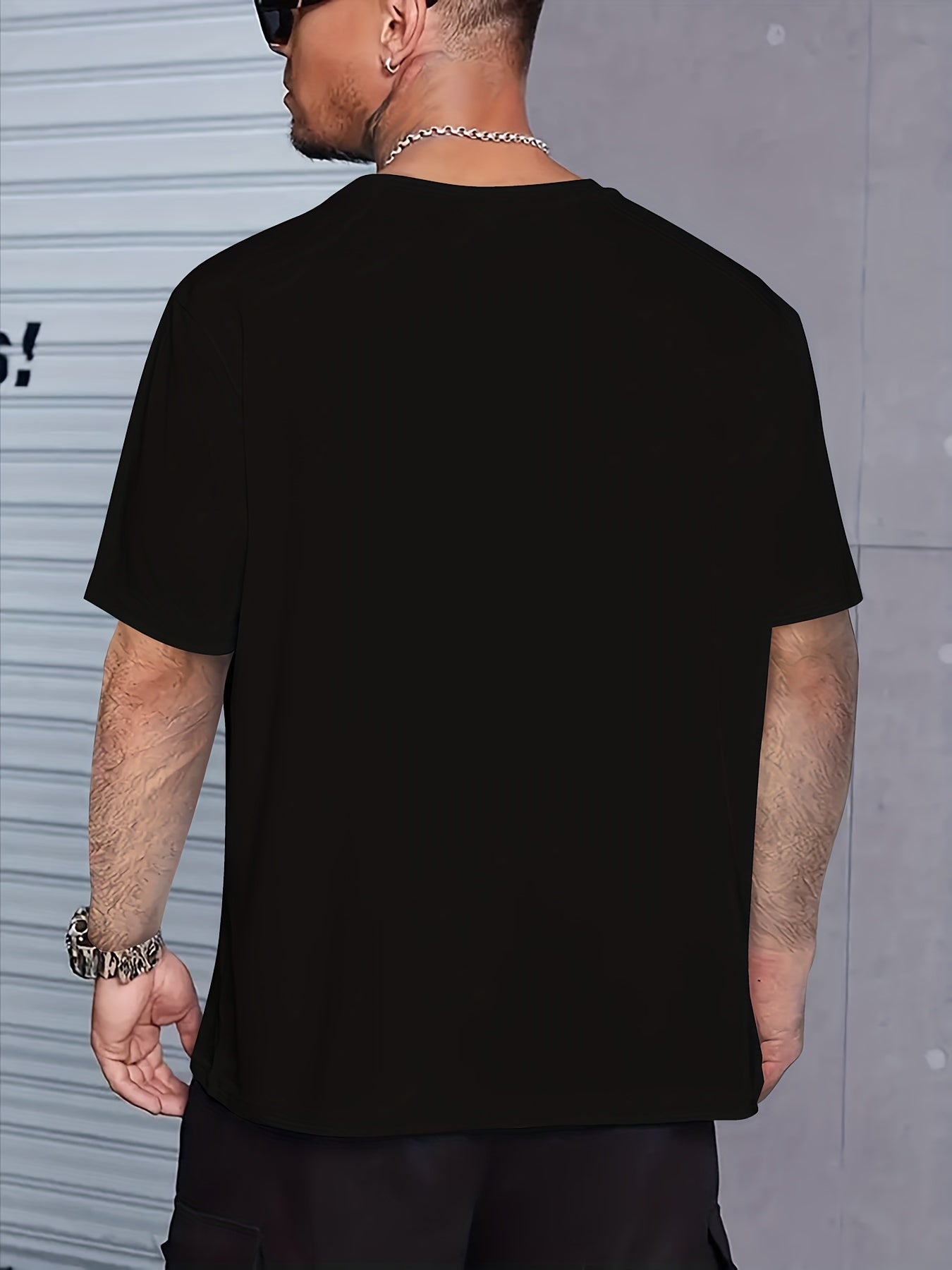 Casual Short Sleeve Cotton Blend Men's Dog Print T-shirt, Crew Neck Tee For Outdoor