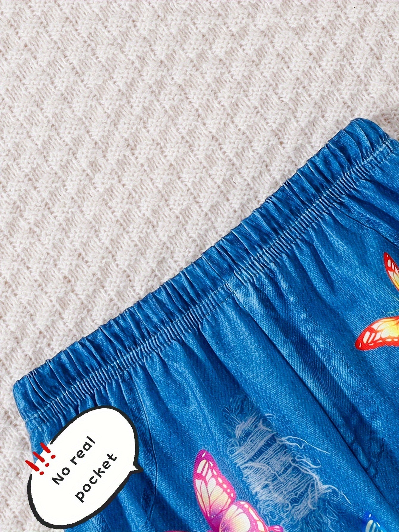 3pcs Girls’ Cartoon & Butterflies Print Shorts – Color Block Design, Regular Fit, Machine Washable