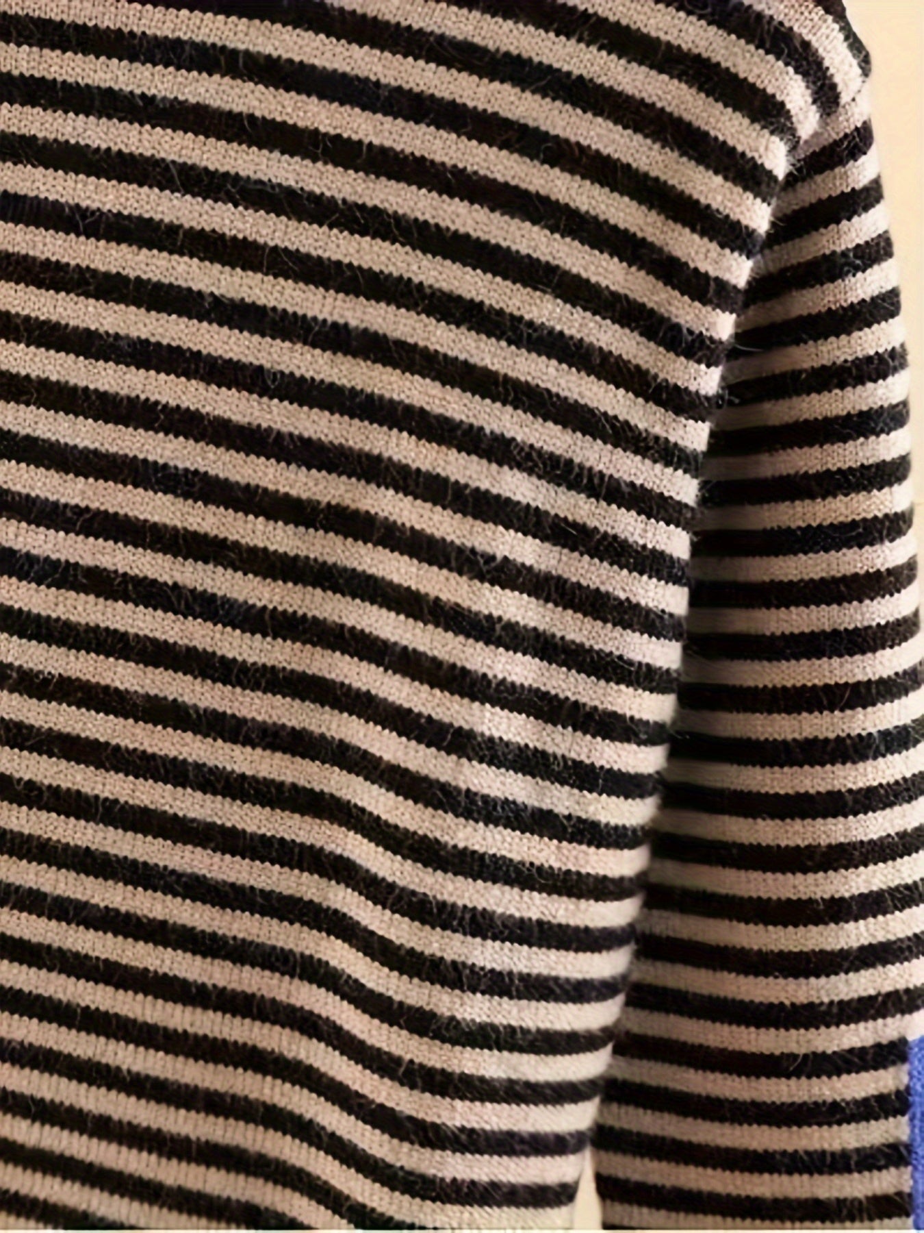 Cozy Girls' Long Sleeve Striped Knit Turtleneck Sweater for Autumn and Winter - Warm Layering Top