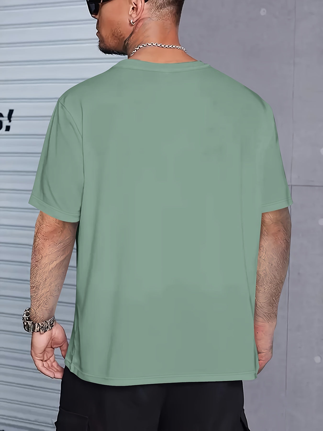 Casual Short Sleeve Cotton Blend Men's Dog Print T-shirt, Crew Neck Tee For Outdoor