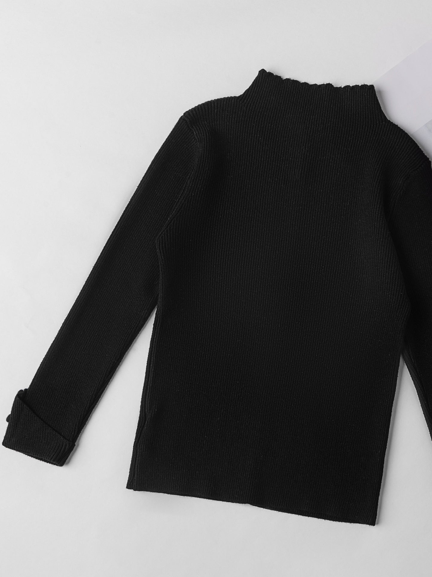 Girls Elegant Knit Pullover, Sweet Style Buttons Design Soft Stretchy Comfy Long Sleeve Layer Sweater For Fall/Winter