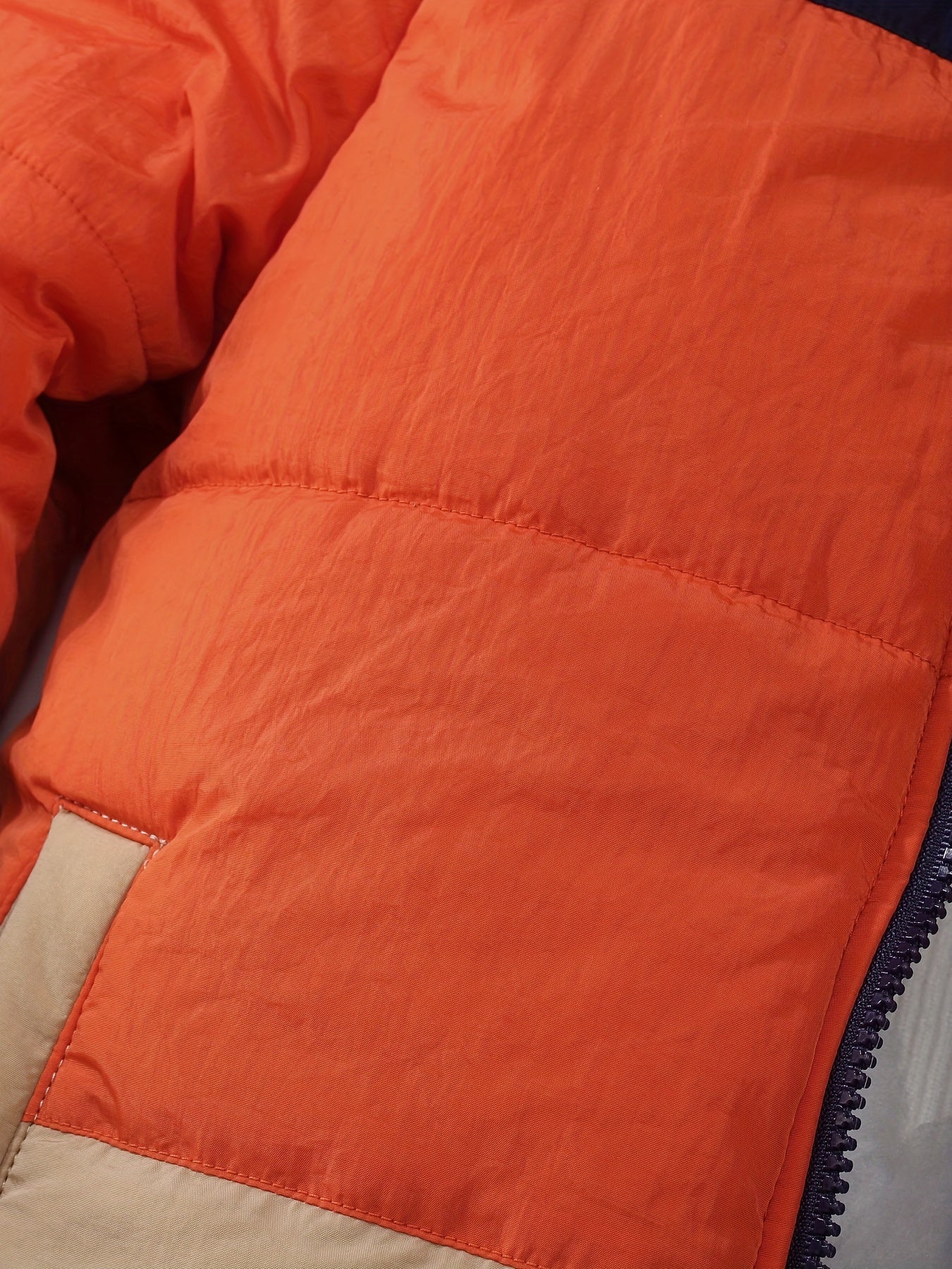 Color Block Zip Hooded Coat - Lightweight, Padded, Warm, and Water-Resistant Winter Outerwear for Boys and Girls