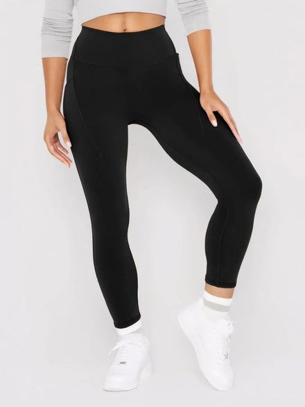 Plus-Size Black Yoga Leggings — Flexible Stretchy Comfortable High-Waisted Fit