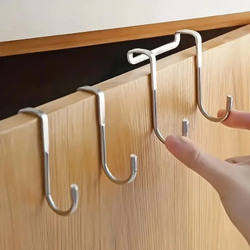 Silver Metal Seamless Wall Hook (1PC) – No-Drill Adhesive Hook for Kitchen, Bathroom & Closet — view 1 of home & kitchen