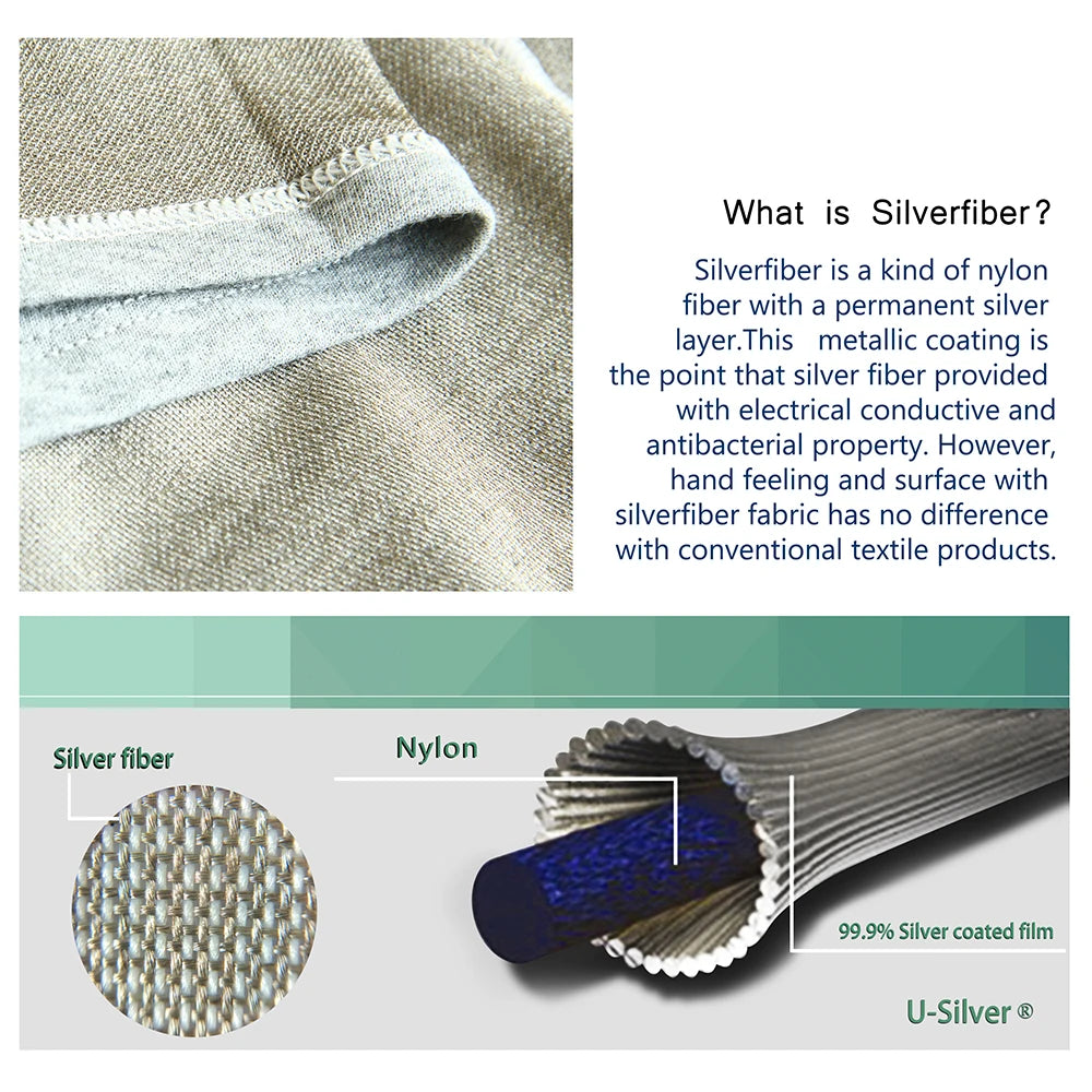 High-Protection Anti-Radiation Silver Fiber Hoodie – Advanced Shielding Wear (Grey)