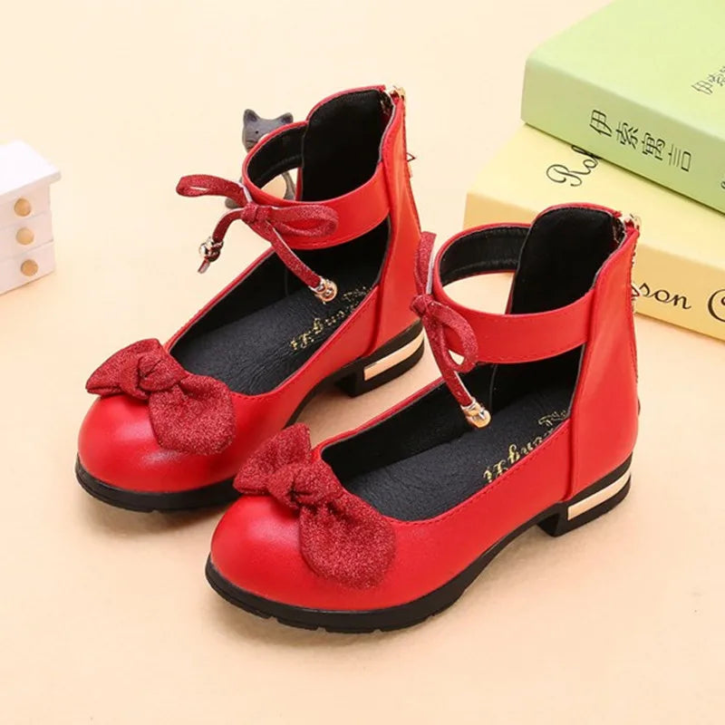 Childrens Big Girls Leather Shoes Girls Princess Kids Shoes For Wedding Party Pink Red Black 4 5 6 7 8 9 10 11-15T
