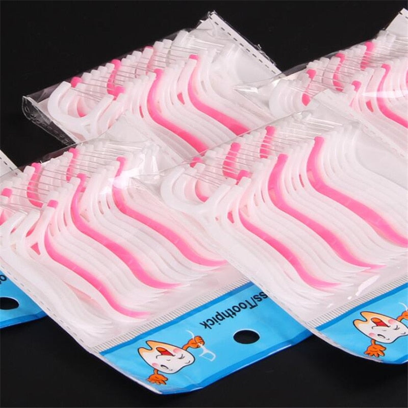 100 Pcs Disposable Dental Flossers – Interdental Brushes for Oral Care