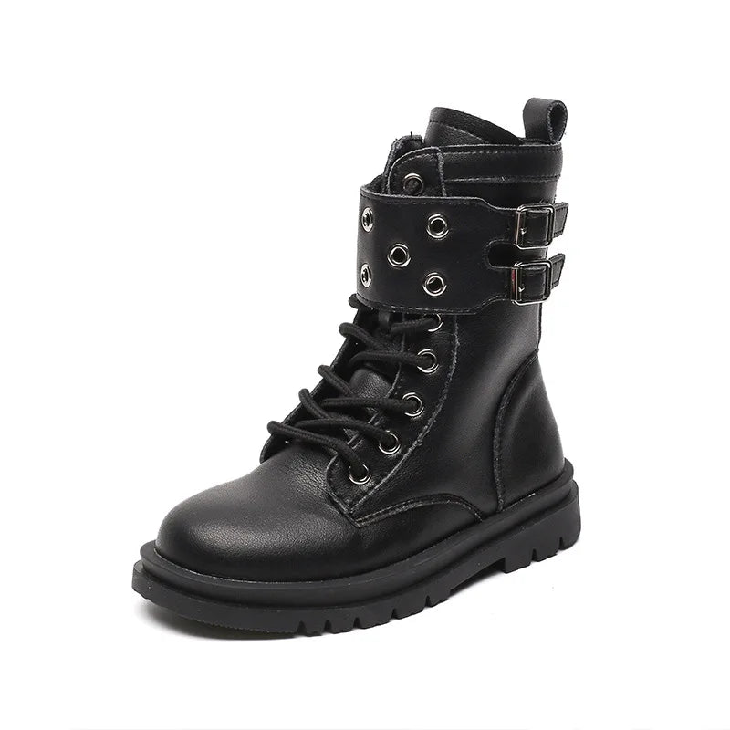 Girls’ Autumn/Winter Fashion Mid-Calf Boots – Warm Princess Sneakers for Kids (Ages 3–12)