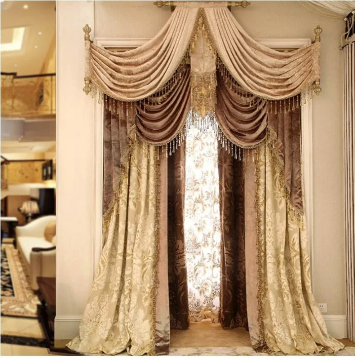 Velvet curtain valance window curtains Custom blind Ready screens pannel cortinas Beaded curtains1834