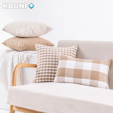 Buffalo Check Plaid Throw Pillow Covers — Farmhouse Christmas Cotton Linen Cushion Case — view 1 of cushion covers & pillow cases