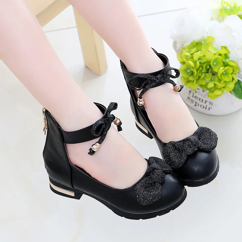 Childrens Big Girls Leather Shoes Girls Princess Kids Shoes For Wedding Party Pink Red Black 4 5 6 7 8 9 10 11-15T