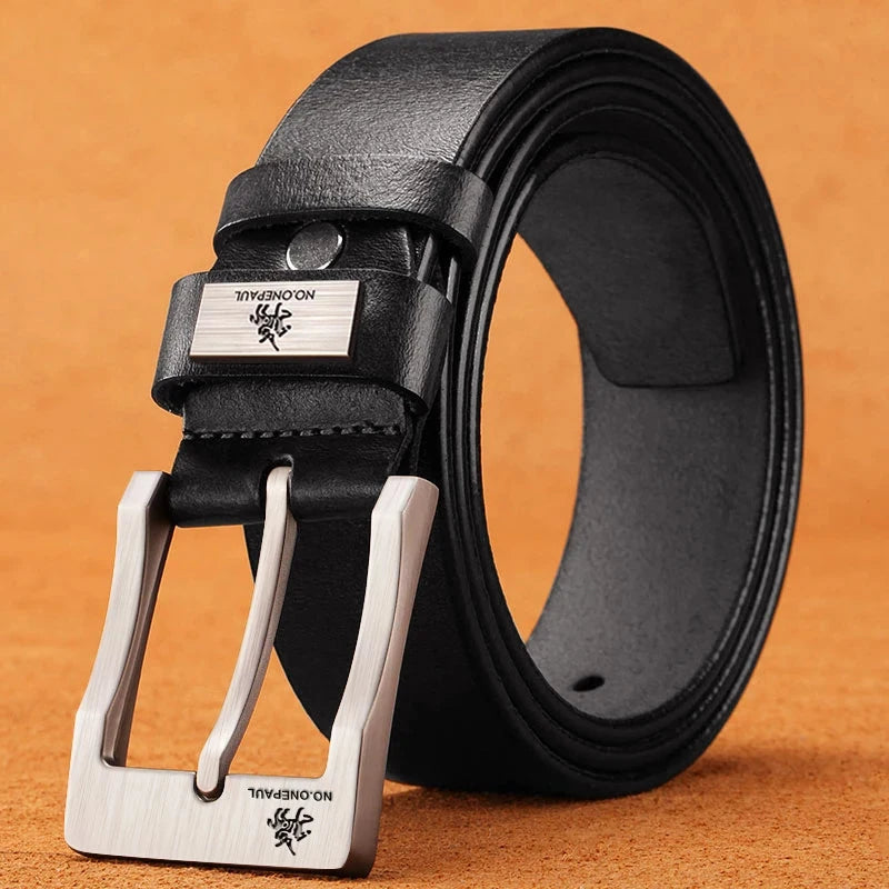 Men's Leather Buckle Belt — Designer Business Casual Denim Jean Belt — view 8 of accessories & jewelry