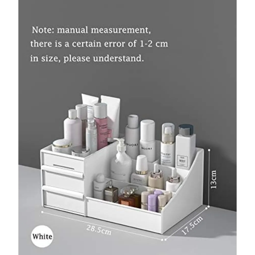 Storage Organizer Large White Cosmetic Box — Multi-Compartment for Makeup, Skincare, Jewelry, Brushes — view 6 of storage & organisation