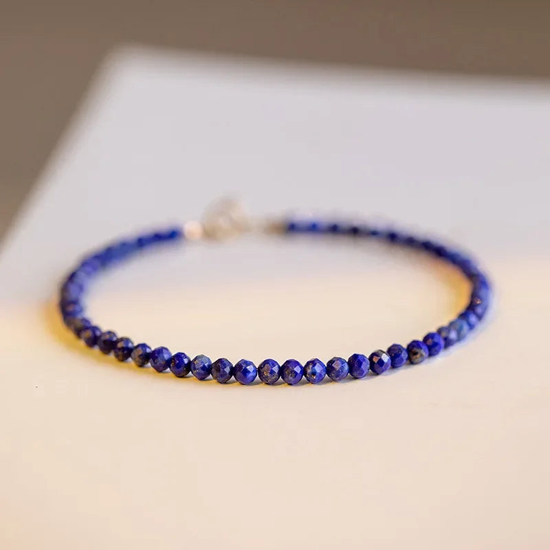 Crystal & Gemstone Lapis Lazuli Beaded Bracelet — 3mm Natural Blue Stones Fine Jewelry for Women — view 5 of bracelets