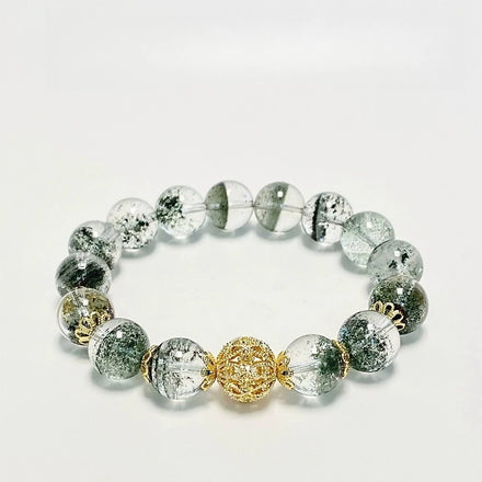 Crystal & Gemstone Green Ghost Quartz Bracelet — Hydrangea Natural Stone Women's Jewelry — view 1 of crystal & gemstone