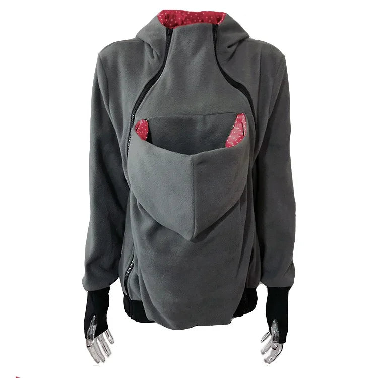 Three-in-One Baby Carrier Sweater Jacket – Multifunctional Removable Kangaroo Hoodie for Autumn & Winter